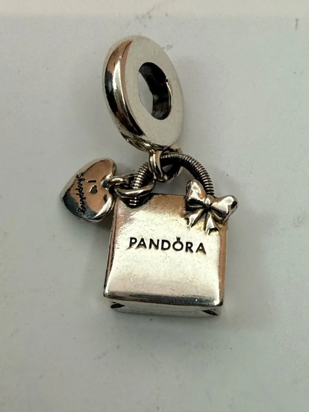 Pandora 799536C00 I Love Shopping Bag Dangle Charm S925 ALE Retired